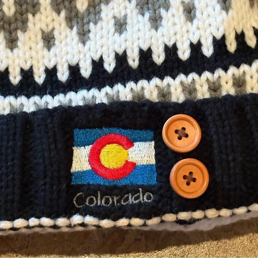Colorado Embroidery Knit Fleece Lined Patterned Beanie One Size